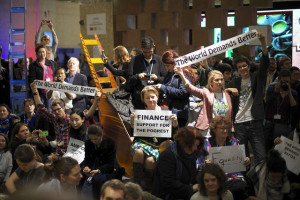 Civil society groups stage massive demonstration at Paris climate talks. (c) Luka Tomac 