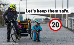 Graphic promoting 20mph zones in cities