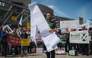 Campaigners celebrate 40,000 signatures against fracking in Scotland