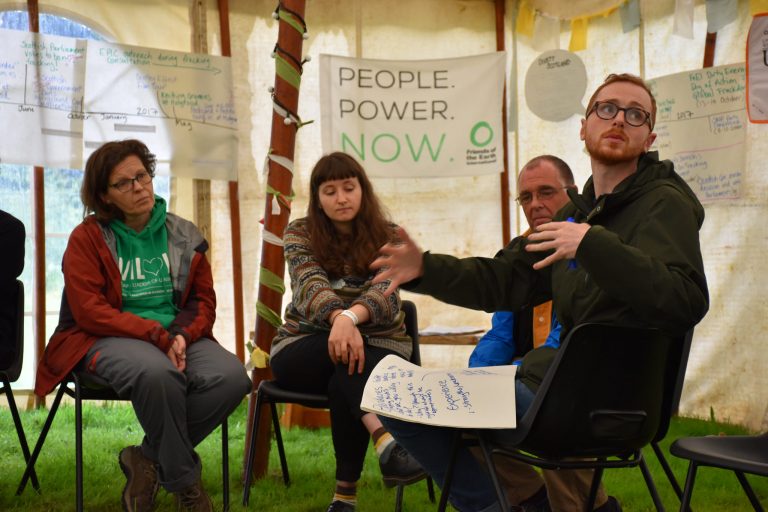 Climate activists in discussion