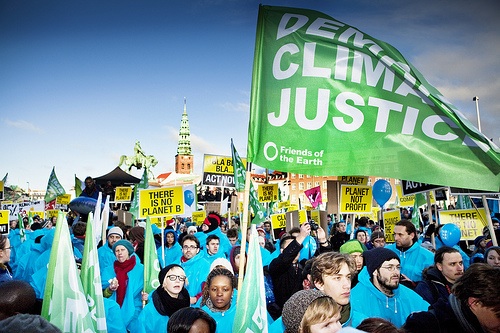 Climate activists march at the UN climate summit in Copenhagen