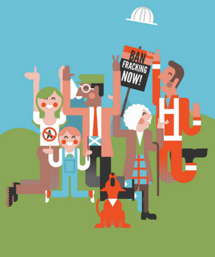 Fracking celebration illustration by Andy Arthur