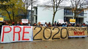 Banner calling for pre2020 action in bonn COP23