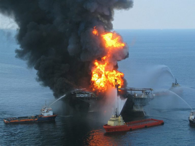 The Deepwater Horizon disaster led to BP being given the largest environmental fine in US history. Photo by the US Coast Guard.