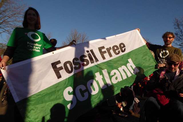 Campaigners with a Fossil Free Scotland at COP23