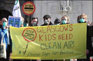 Air pollution protestors in Glasgow