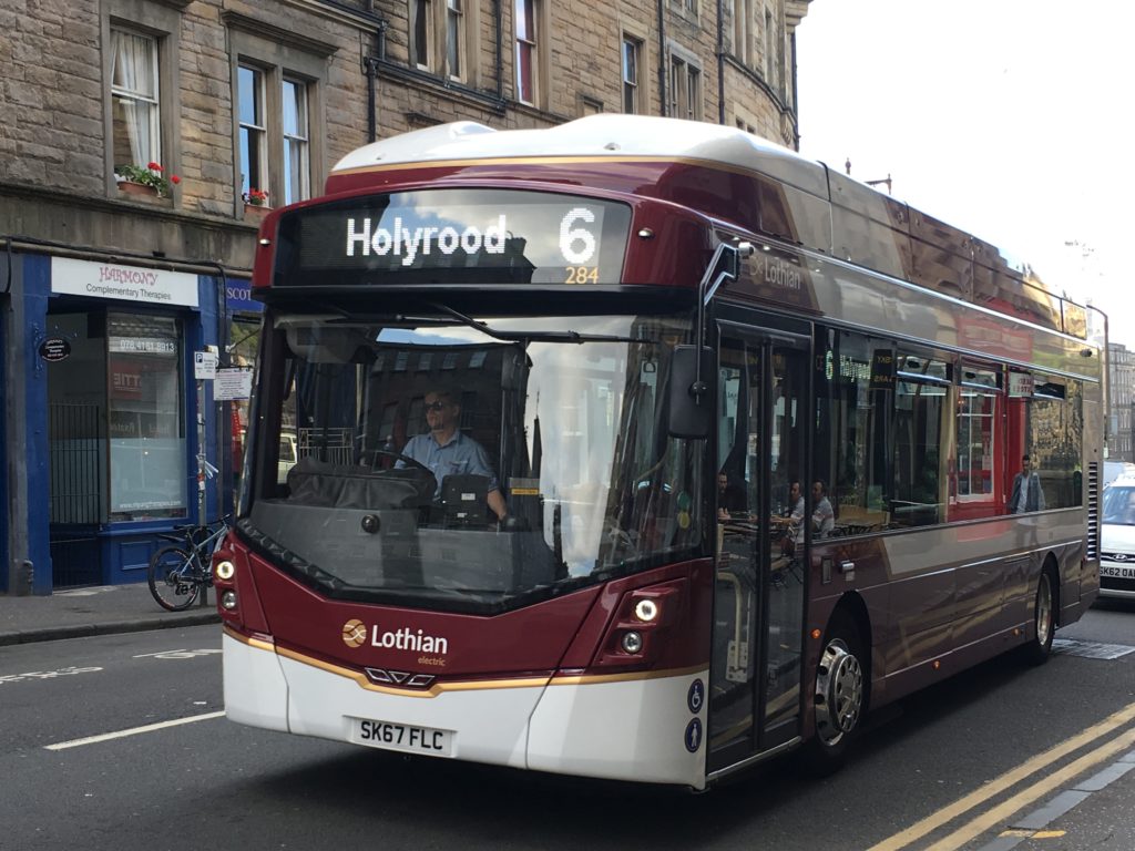 Lothian bus going to Holyrood