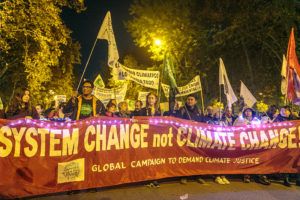System Change not Climate Change Banner, Madrid 2019