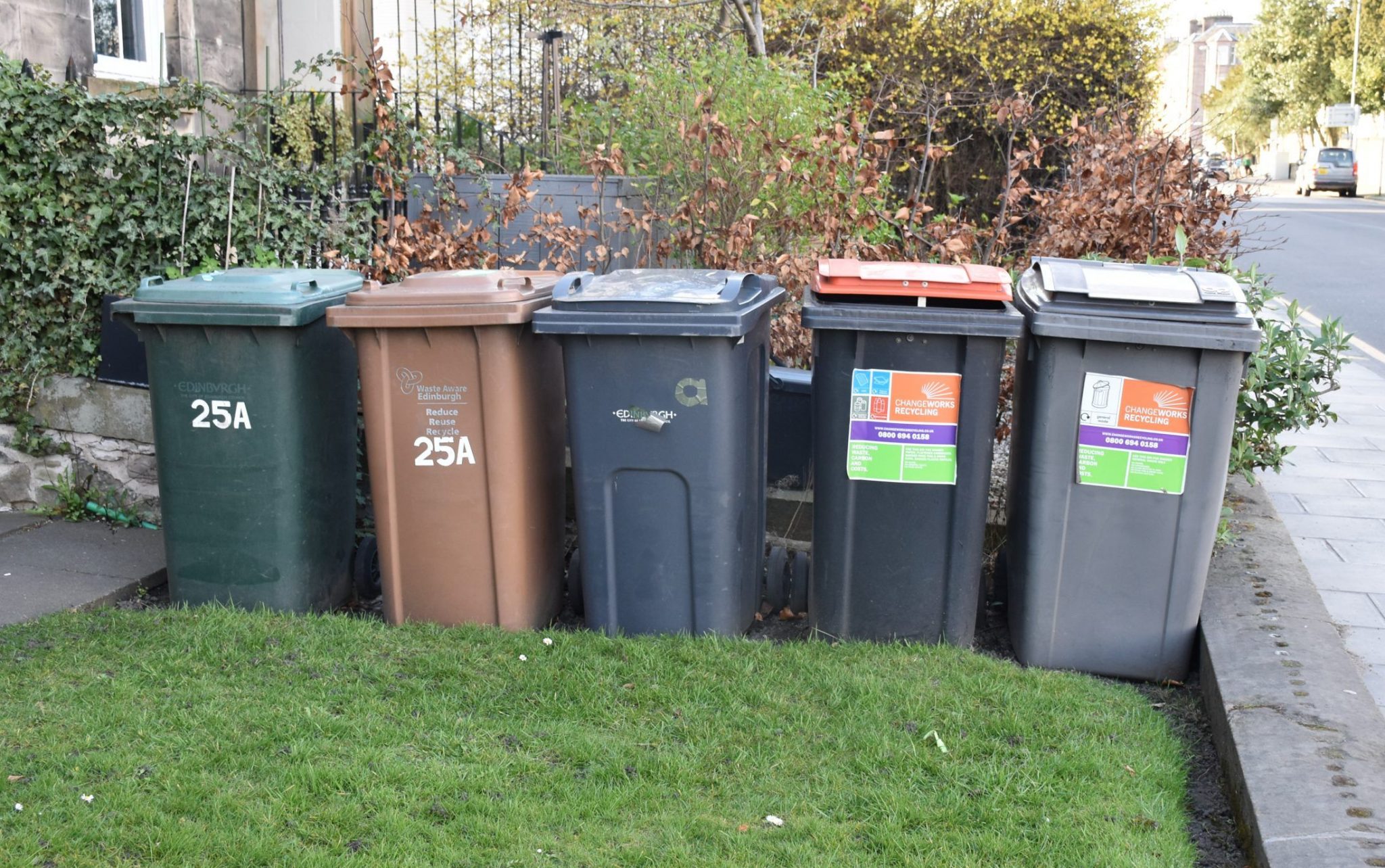 multiple bins, Edinburgh Friends of the Earth Scotland