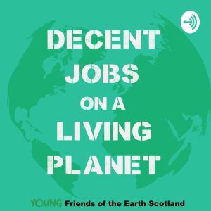 podcast logo reading decent jobs on a living planet