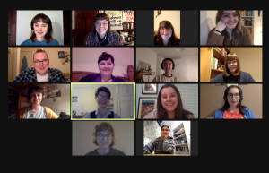 A zoom screenshot showing 14 people in a meeting