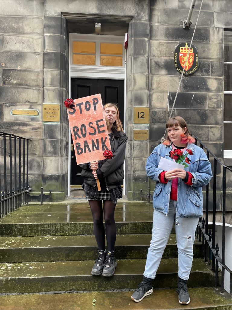 Delivering Rosebank roses to the Norwegian consulate Edinburgh