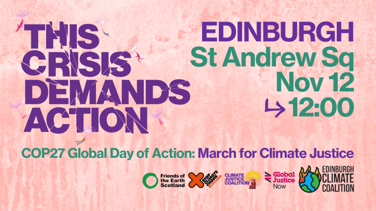 promotional graphic GDA NOV 12 Edinburgh COP27 Mass Mobilisations