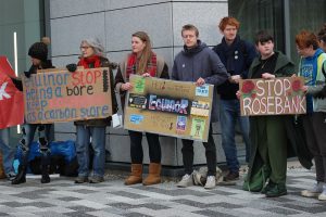Equinor protests - small group with signs